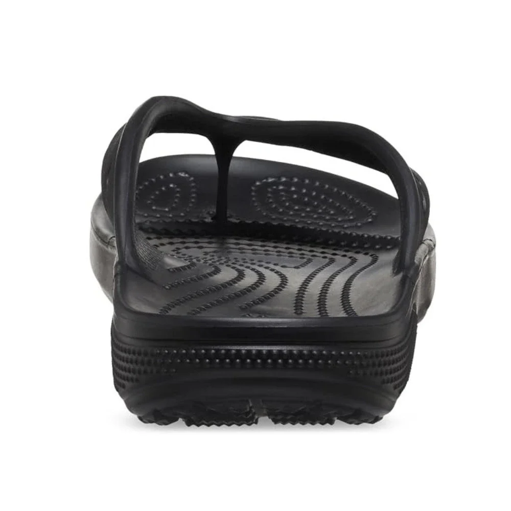 Crocs Via Flip Flop 210120 Unisex M9/W11 Black Slip On Thong Sandals GBO2879